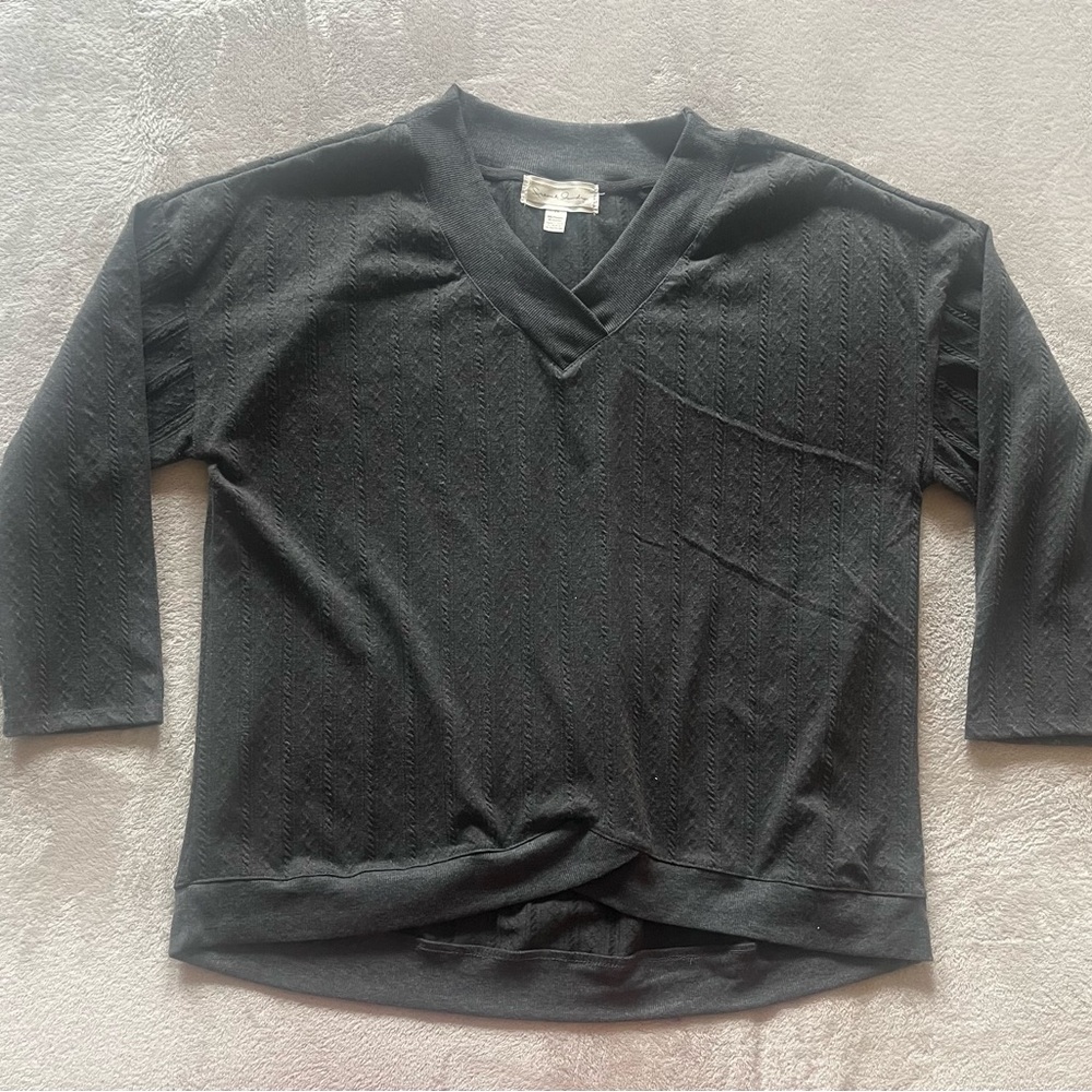 French Laundry Charcoal Knit Top